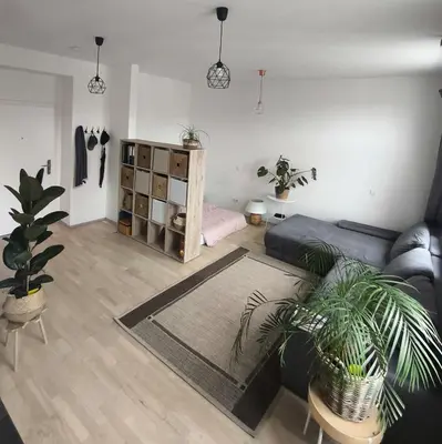 Ein Bett oder Betten in einem Zimmer der Unterkunft Chic studio in Vienna's heart