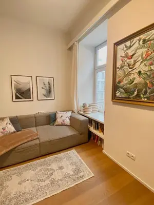 Ein Sitzbereich in der Unterkunft Urban Hotspot Apartment