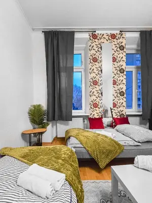 Ein Bett oder Betten in einem Zimmer der Unterkunft 2Bedroom Augarten