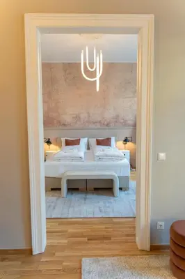 Ein Bett oder Betten in einem Zimmer der Unterkunft josef's home I Urban Living I Premium Apartment 04