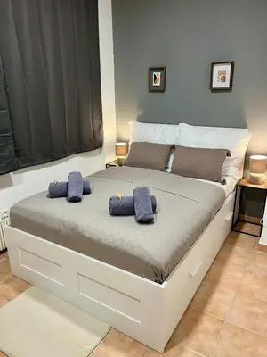 Ein Bett oder Betten in einem Zimmer der Unterkunft Spacious Apartment in Vienna Center