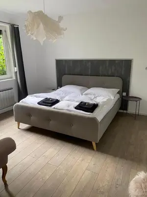 Ein Bett oder Betten in einem Zimmer der Unterkunft Ferienhaus