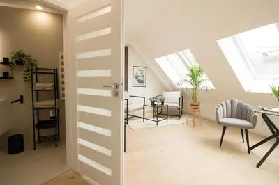 Ein Sitzbereich in der Unterkunft Central, Stylish and Modern l JOS24