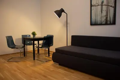 Ein Sitzbereich in der Unterkunft Klimt Mezzanin
