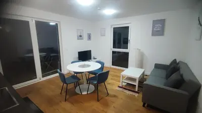 Ein Sitzbereich in der Unterkunft Apartment Melanie
