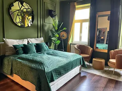 Ein Bett oder Betten in einem Zimmer der Unterkunft Jungle Apartment Vienna