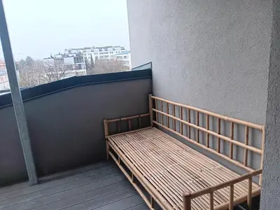 Ein Balkon oder eine Terrasse in der Unterkunft Studio mit Terasse