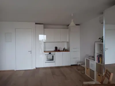 Küche/Küchenzeile in der Unterkunft Studio mit Terasse