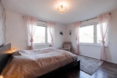 Ein Bett oder Betten in einem Zimmer der Unterkunft Boho Apartment Vienna