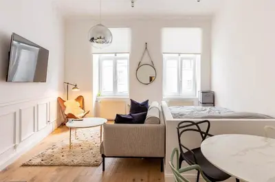 Ein Sitzbereich in der Unterkunft Designer Flat Vienna