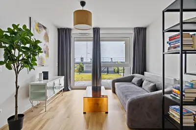 Ein Sitzbereich in der Unterkunft HIRSCH Apartments
