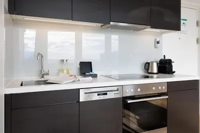 Küche/Küchenzeile in der Unterkunft Skyline City Loft