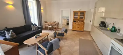 Küche/Küchenzeile in der Unterkunft Altbautraum