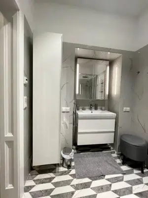 Ein Badezimmer in der Unterkunft Altbautraum