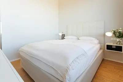 Ein Bett oder Betten in einem Zimmer der Unterkunft Skyline View - Gym - Parking - Supermarket - Restaurant - Self Ceck In