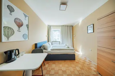 Ein Sitzbereich in der Unterkunft Vienna West Rooms