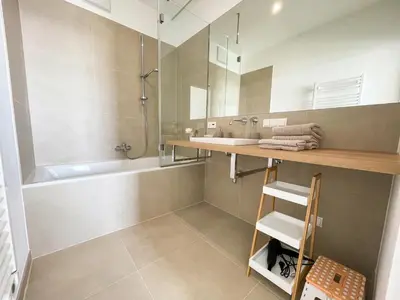Ein Badezimmer in der Unterkunft Ferienwohnung Seepark Oggau