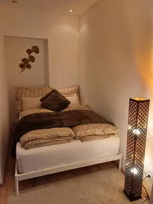 Ein Bett oder Betten in einem Zimmer der Unterkunft Apartment vis á vis Schönbrunn with private parking