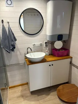 Ein Badezimmer in der Unterkunft Tiny House am See
