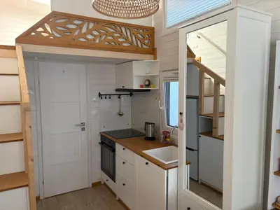 Küche/Küchenzeile in der Unterkunft Tiny House am See