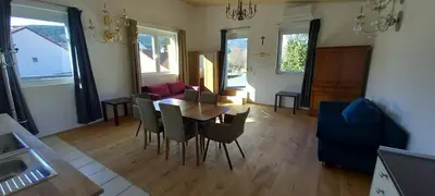 Ein Sitzbereich in der Unterkunft Gästewohnung mit Terrasse 