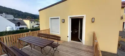 Ein allgemeiner Bergblick oder ein Berglick von der Ferienwohnung aus