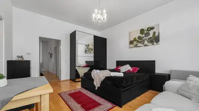Ein Sitzbereich in der Unterkunft Adalbert Apartments