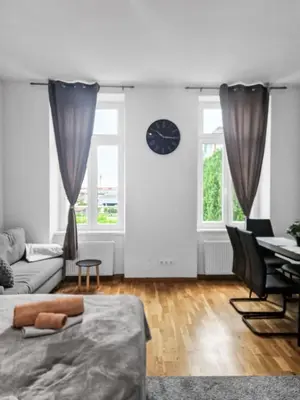Ein Bett oder Betten in einem Zimmer der Unterkunft Nordwestbahn Apartments