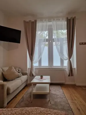 Ein Sitzbereich in der Unterkunft Nordwestbahn Apartments