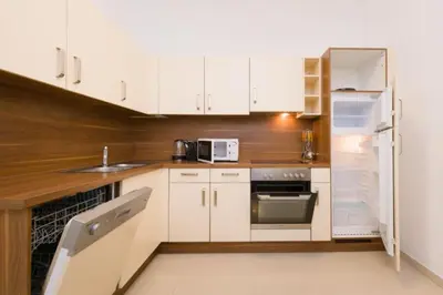 Küche/Küchenzeile in der Unterkunft Waldmüler Apartments