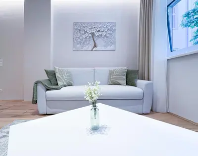 Ein Sitzbereich in der Unterkunft Apartment Magnificence in Vienna's City Center