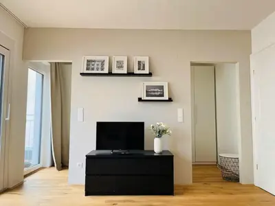 Ein Sitzbereich in der Unterkunft Stilvolle Premium-Wohnung mit Klimaanlage und Dachterrasse