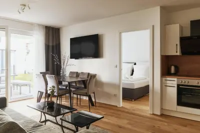 Ein Sitzbereich in der Unterkunft Symphony Apartments Vienna - Garden, Terrace and Grill