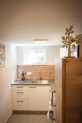 Küche/Küchenzeile in der Unterkunft Gästezimmer Frühwirth