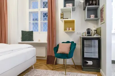 Ein Bett oder Betten in einem Zimmer der Unterkunft Vienna Hideaways - Your Boutique Stay in Historic Old Town