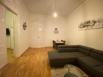 Ein Sitzbereich in der Unterkunft Stilvolles Wohnen Taborstraße