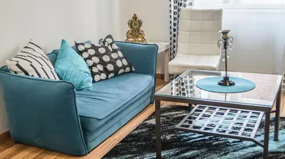 Ein Sitzbereich in der Unterkunft Stylish Multi Apt Perfect for Group Stays