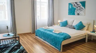 Ein Bett oder Betten in einem Zimmer der Unterkunft Stylish Multi Apt Perfect for Group Stays