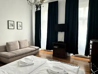Ein Sitzbereich in der Unterkunft Casa Nostra - Ausgefallene Wohnung am Augarten