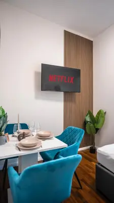 Ein Sitzbereich in der Unterkunft Erstklassige Designer Apartments
