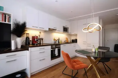 Küche/Küchenzeile in der Unterkunft Modern rooftop APT Vienna
