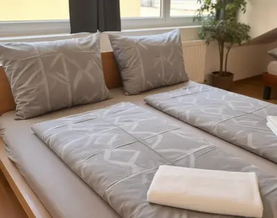 Ein Bett oder Betten in einem Zimmer der Unterkunft Spacious & Cozy Guesthouse - Near Metro & City Center - 3 Beds for 5 Person