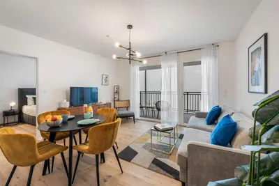 Ein Sitzbereich in der Unterkunft Modern Housing Apartments