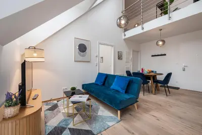 Ein Sitzbereich in der Unterkunft Hillside Living Vienna
