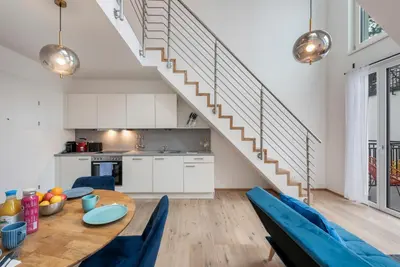 Küche/Küchenzeile in der Unterkunft Hillside Living Vienna