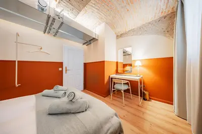 Ein Bett oder Betten in einem Zimmer der Unterkunft HOME1 - Das Kopernikus