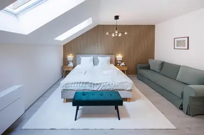 Ein Sitzbereich in der Unterkunft Sissi Apartments