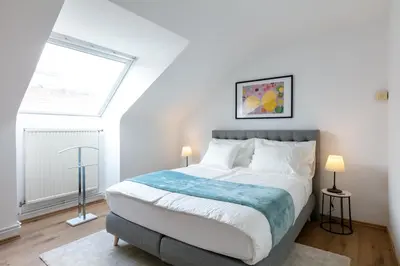 Ein Bett oder Betten in einem Zimmer der Unterkunft Splendid Studio - Close to Center & Danube