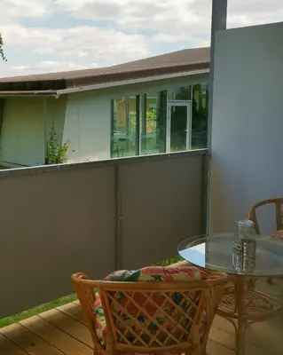 Ein Balkon oder eine Terrasse in der Unterkunft Hotel Am Greiner