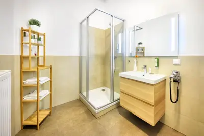 Ein Badezimmer in der Unterkunft Jimmys Apartments XXL